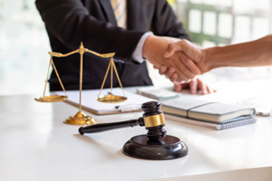 male lawyer working in office