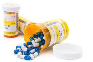 medication in pharmacy vials